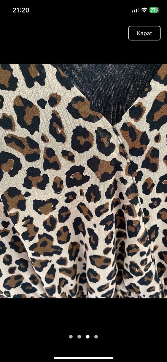 Leopar Desenli Elbise - Görsel 3