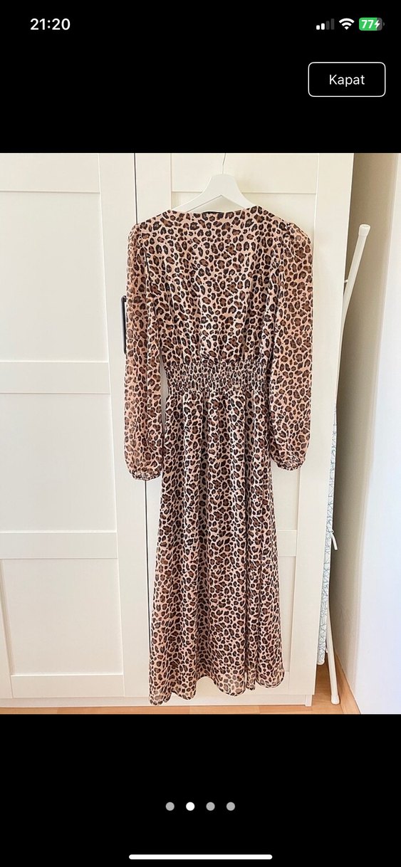 Leopar Desenli Elbise - Görsel 2