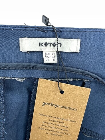 38 Beden mavi Renk Koton Kumaş Pantolon %70 İndirimli.