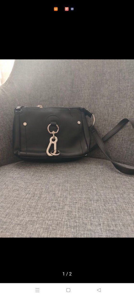 Siyah Deri Tokalı Kadın Çanta - Görsel 2