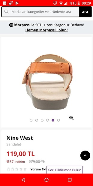 Nine West Nine West sıfır turuncu sandalet. 8 numaradir. 38,5-39 a denk ge