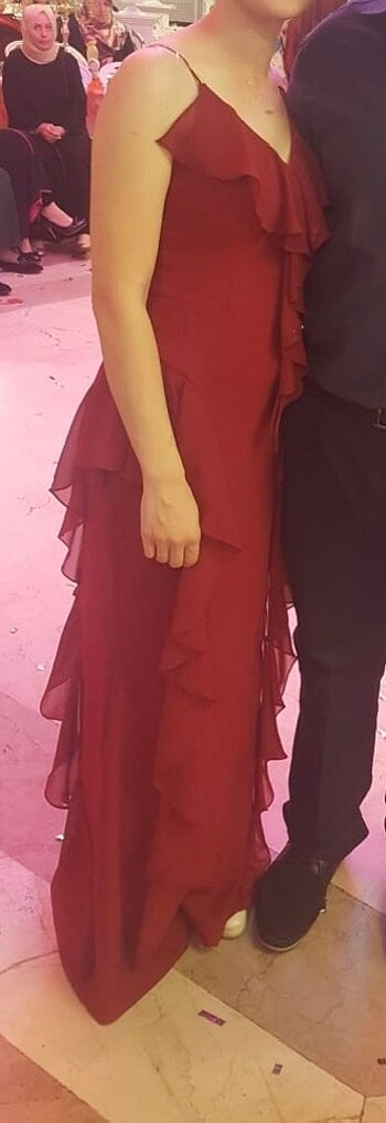 Bordo şık elbise 36-38