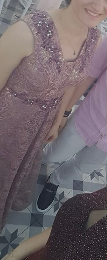 s Beden Abiye şık elbise S 34 beden Lila