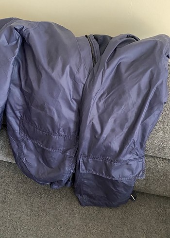 Mavi Kadın Midi Boy Rüzgarlık - Görsel 4