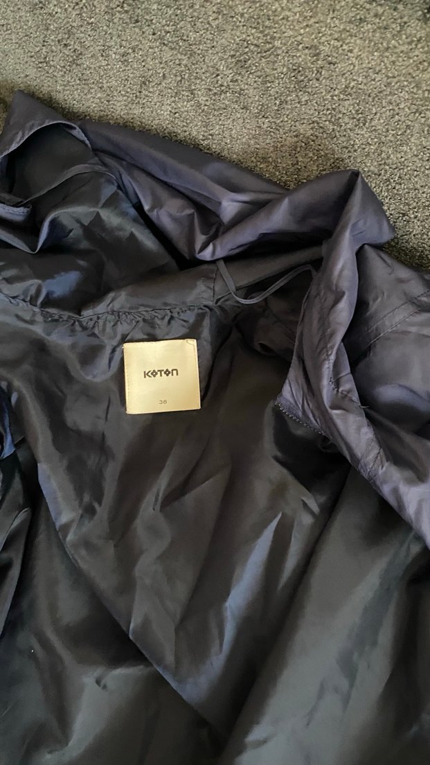 Mavi Kadın Midi Boy Rüzgarlık - Görsel 5