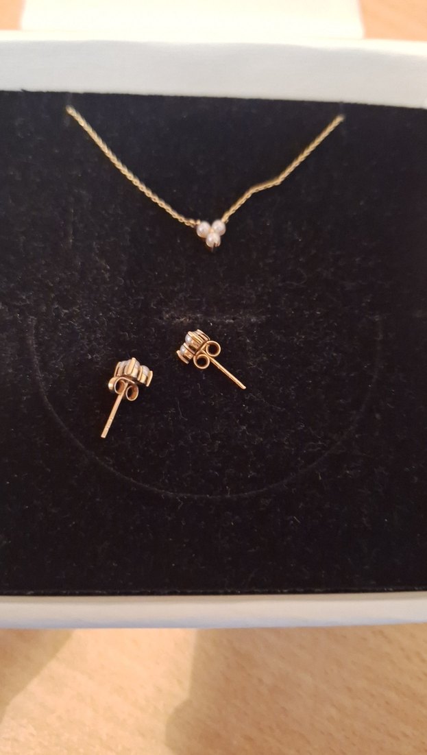 Reis kuyumculuk "3 İnci" modeli kolye ve küpe - Görsel 4