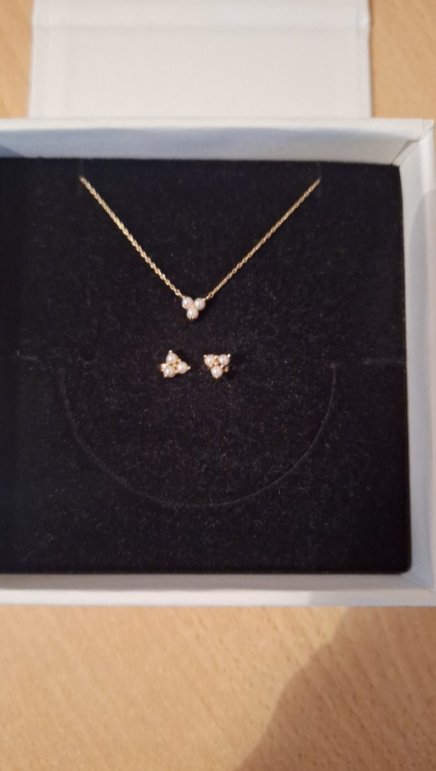 Reis kuyumculuk "3 İnci" modeli kolye ve küpe - Görsel 2