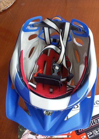 Mavi Elastik Biker Motosiklet Kaskı - Görsel 2