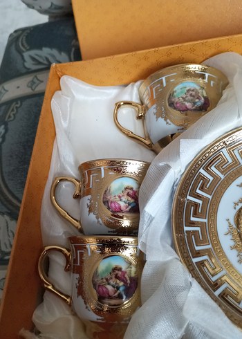 Parlak Altın Desenli Modern Klasik Tabak - Görsel 5