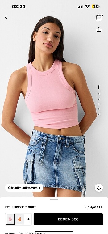 BERSHKA crop basic