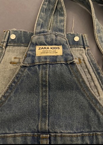 Kızlar İçin Bağcıklı Kot Şort Tulum - Görsel 4