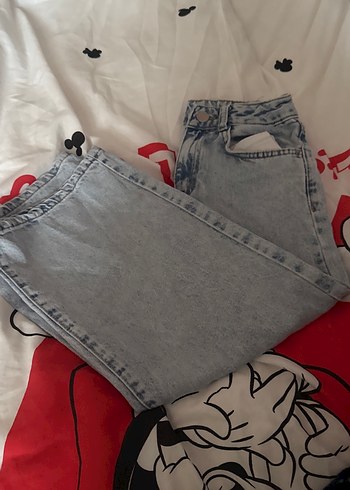 Gri Midi Boy Bol Kesim Kadın Kot Pantolon - Görsel 2