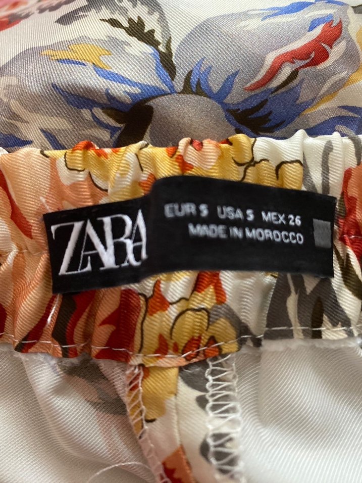 Zara Çiçek Desenli Pilili Bohem Kadın Pantolon - Görsel 2