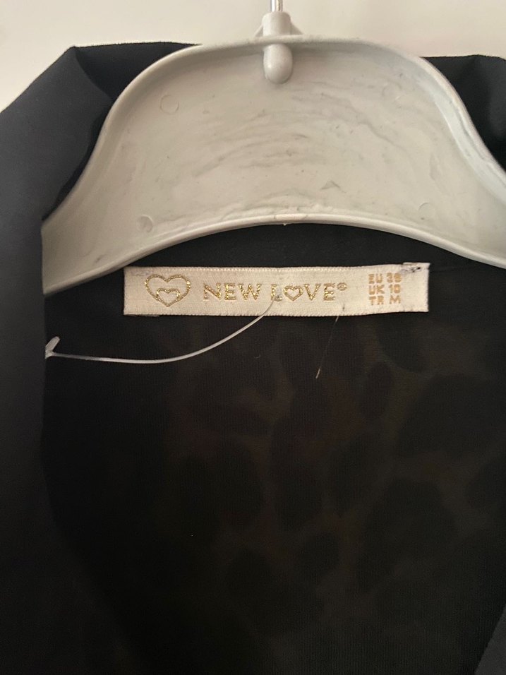 Leopar Desenli Siyah Uzun Kadın Elbise - Görsel 3