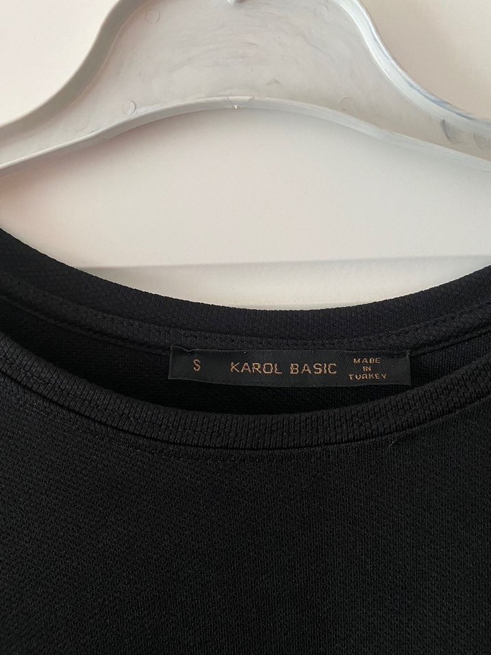 Siyah Midi Salaş Elbise Volan Kollu - Görsel 3