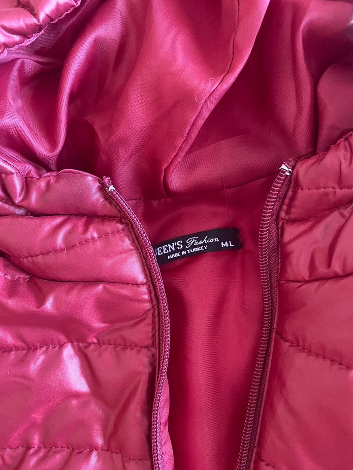 Bordo Kapüşonlu Kadın Kışlık Mont - Görsel 2