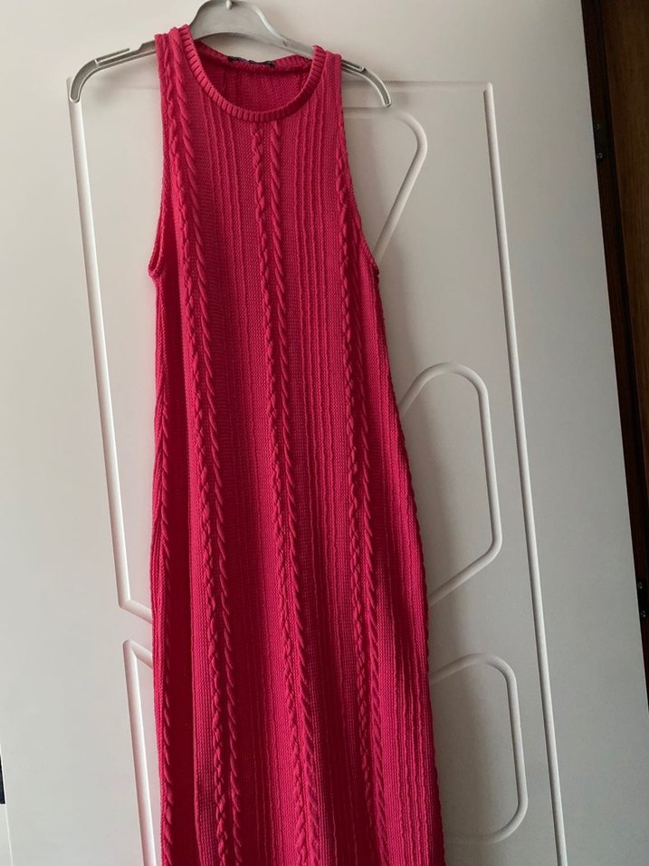 Zara Kırmızı Kadın Triko elbise - Görsel 3