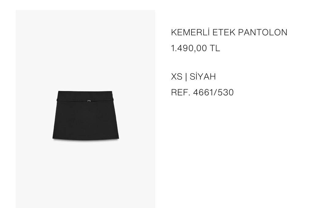 Zara Siyah Mini Etek Fitted Kesim - Görsel 4