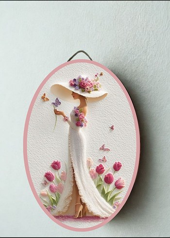 Pastel Renkli Kadın Figürlü Duvar Süsü - Görsel 4