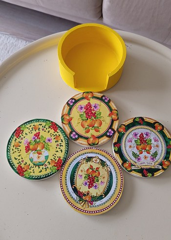 CHİARA ALESSİ DESENLİ BARDAK ALTLIKLARI VE KUTUSU - Görsel 4