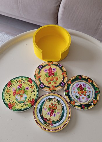 CHİARA ALESSİ DESENLİ BARDAK ALTLIKLARI VE KUTUSU - Görsel 3