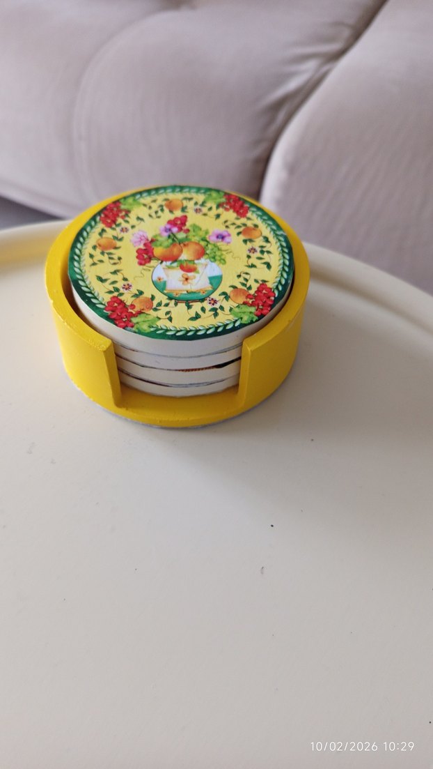 CHİARA ALESSİ DESENLİ BARDAK ALTLIKLARI VE KUTUSU - Görsel 2