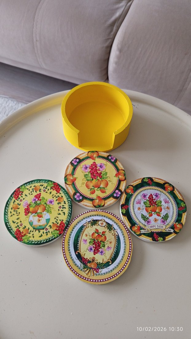 CHİARA ALESSİ DESENLİ BARDAK ALTLIKLARI VE KUTUSU - Görsel 3