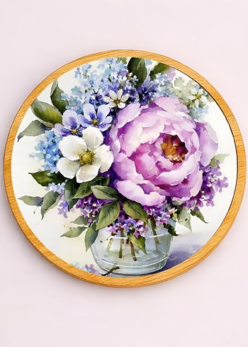 Pastel Renkli Çiçek Desenli 6'lı Bardak Altlığı Seti - Görsel 4