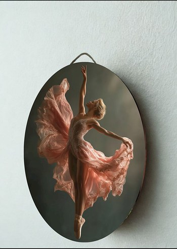 BALERİN TEMALI OVAL DUVAR TABAKLARI - Görsel 6