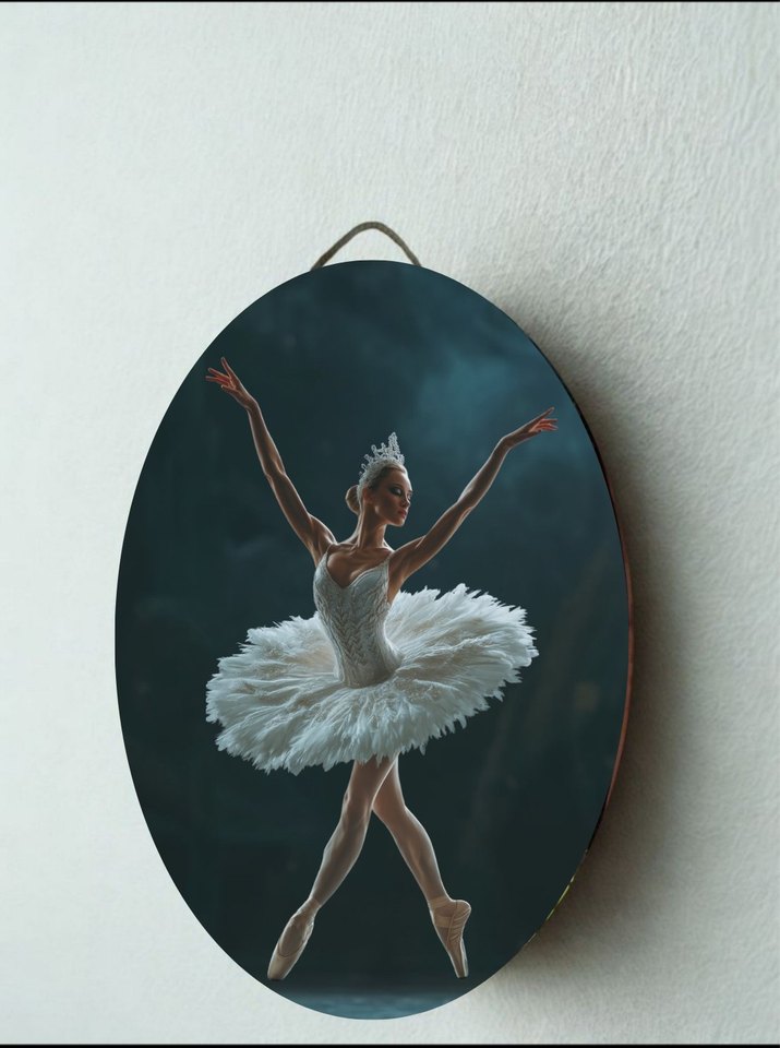 BALERİN TEMALI OVAL DUVAR TABAKLARI - Görsel 5