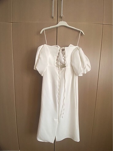 Beyaz balon kol abiye Söz/Nişan elbisesi - Görsel 6