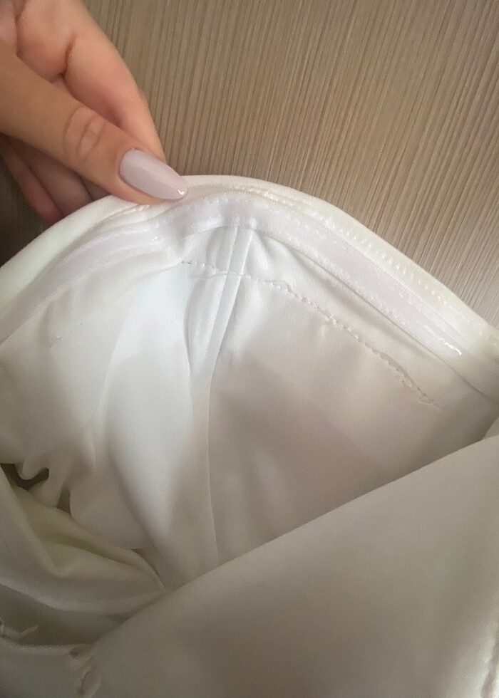 Beyaz balon kol abiye Söz/Nişan elbisesi - Görsel 4