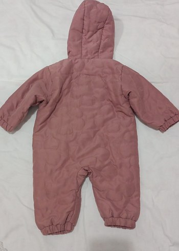 Kapüşonlu Pembe Bebek Tulum - Görsel 2