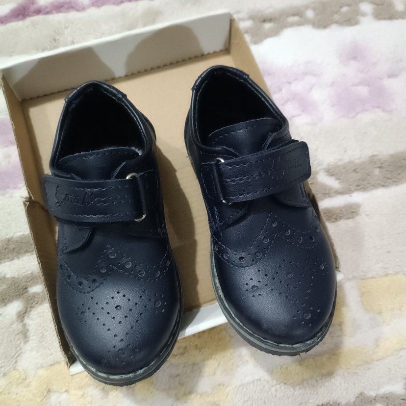 Koyu Mavi Tokalı Erkek Çocuk Özel Ayakkabı - Görsel 2