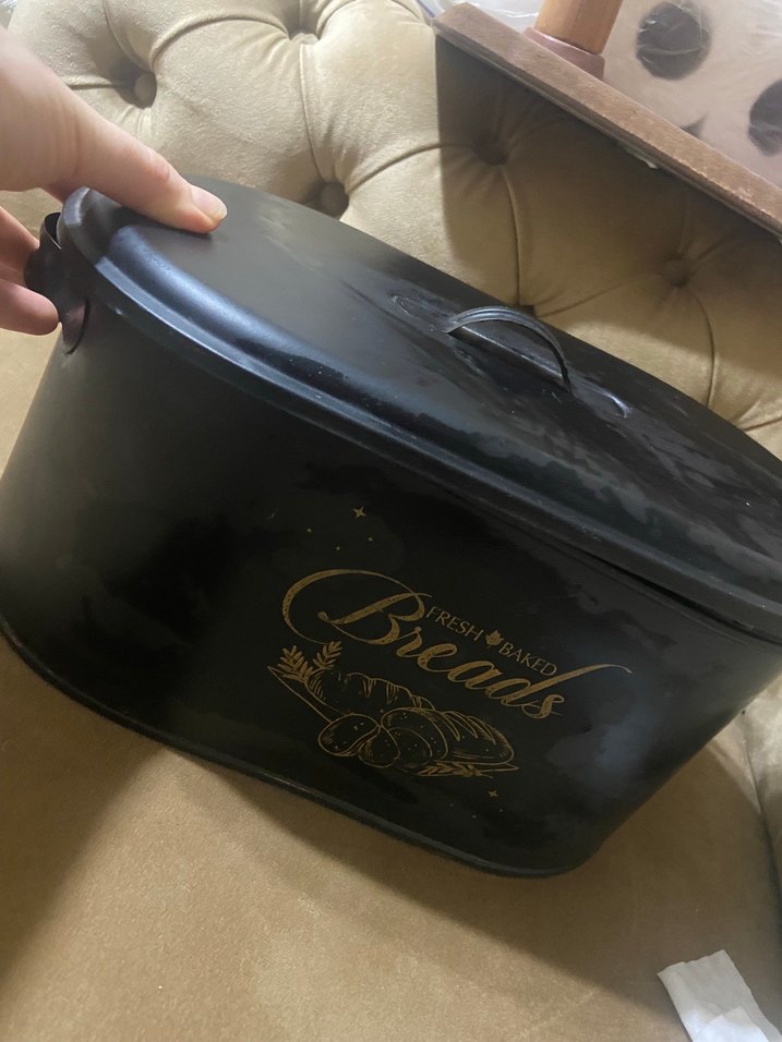 Siyah Metal Ekmek Kutusu - Görsel 3