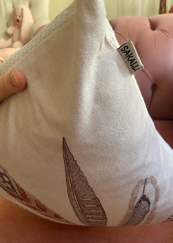 Nakışlı Bohem Tarzı Bej Yastık Kılıfı.iç kılıf ve iç dolgusu - Görsel 3