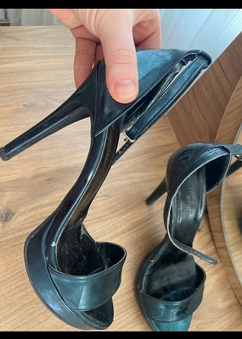 Kadın Siyah Goth Topuklu Sandalet - Görsel 2