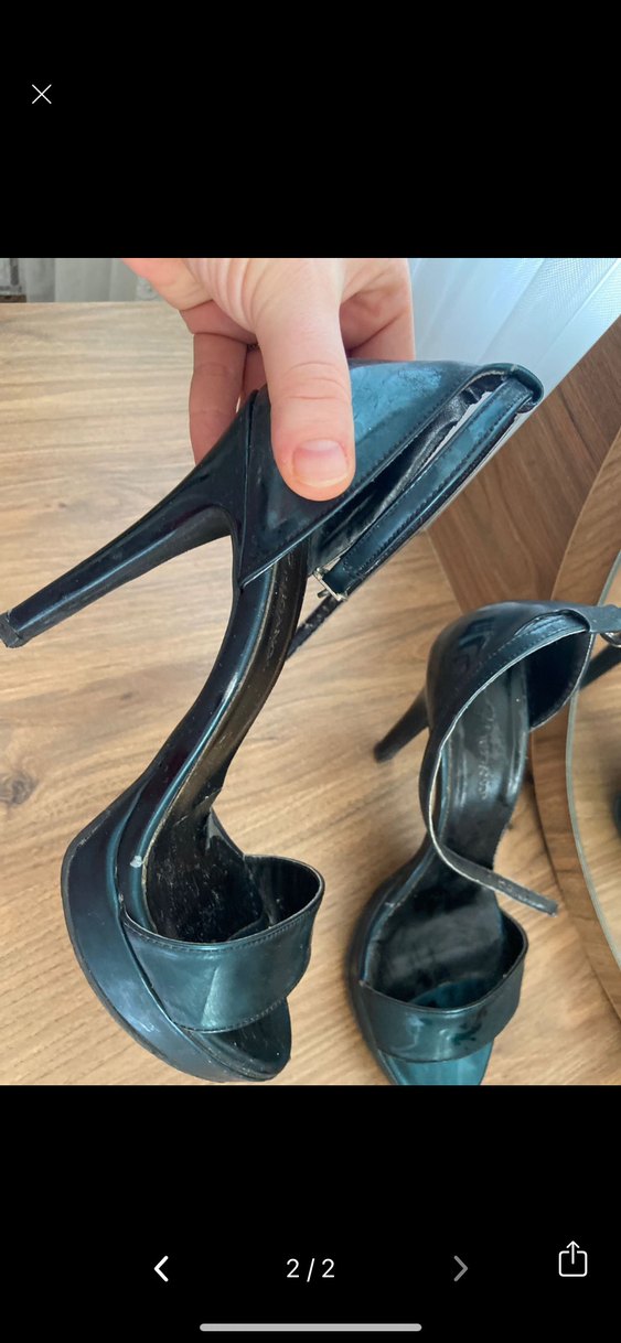 Kadın Siyah Goth Topuklu Sandalet - Görsel 2