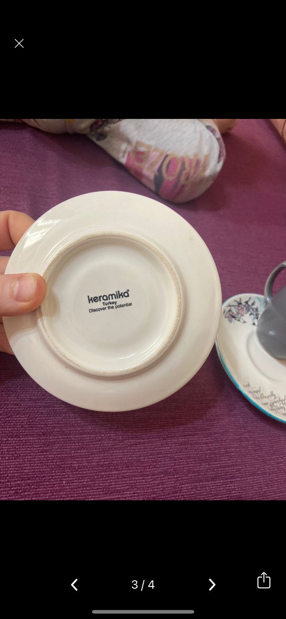 Gri Seramik Kahve Fincanı ve Tabağı 2 kişilik 4 parca - Görsel 3