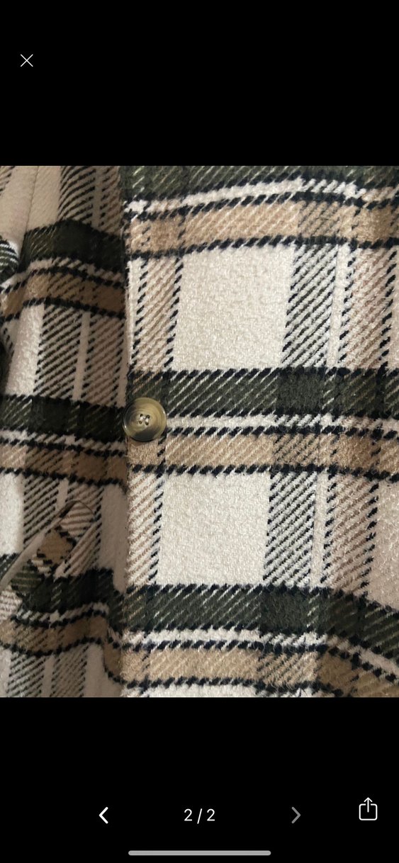 Düğmeli Ekose Midi kaban - Görsel 2