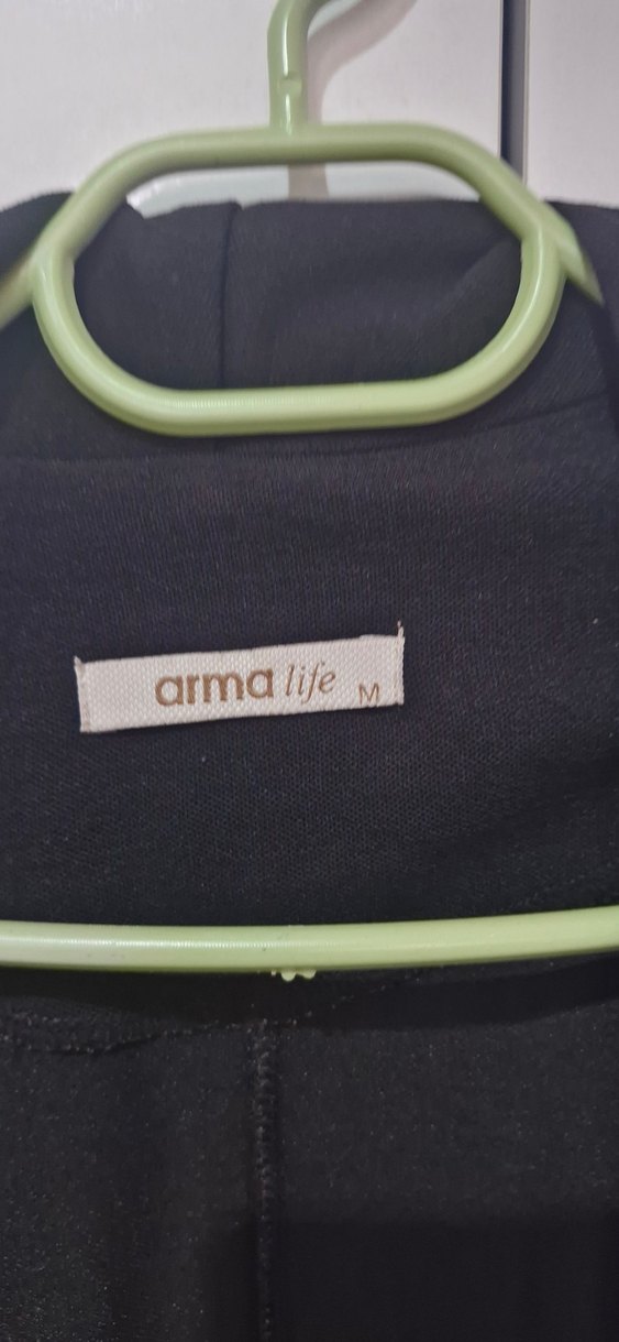 Siyah Uzun Hamile Ceketi Notch Yaka - Görsel 2