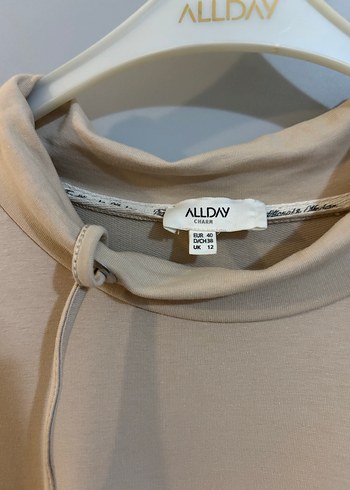 Bej Yüksek Yakalı Kadın Uzun Elbise Allday M beden - Görsel 3