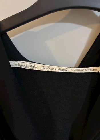 Siyah V Yaka Uzun Kollu Drapeli Elbise Allday 38 beden - Görsel 3