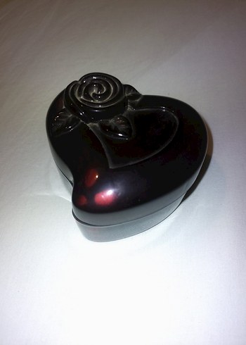 vintage gül şeklinde mücevher kutusu - Görsel 3