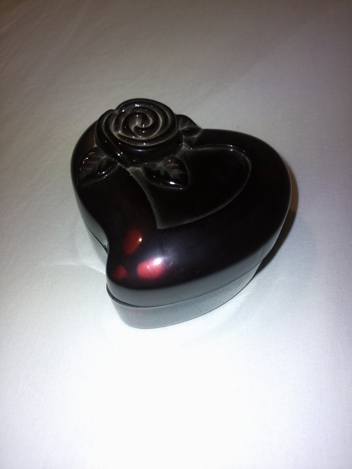 vintage gül şeklinde mücevher kutusu - Görsel 3