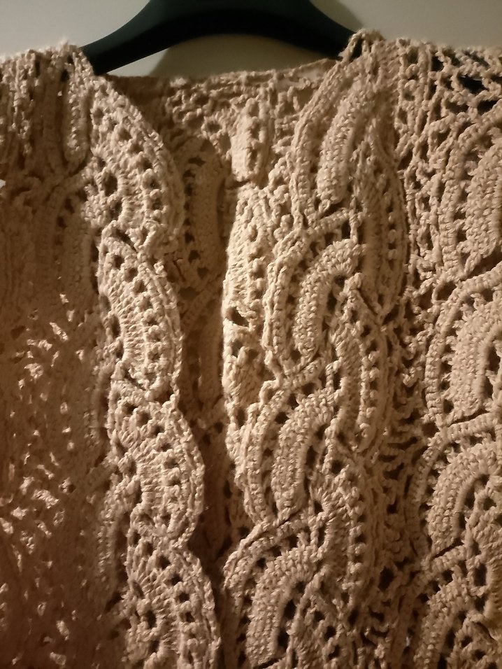 pudra rengi el örgüsü yelek - Görsel 3