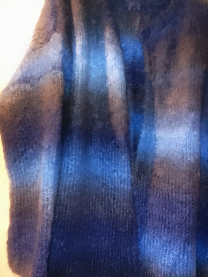 mavi lacivert giyilmemiş el örgüsü hırka - Görsel 4