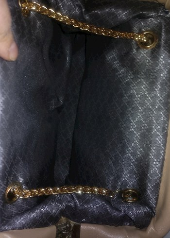 Bej Zincir Detaylı Kadın Çantası - Görsel 6