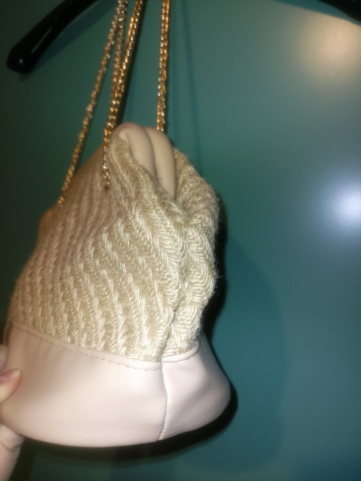 Bej Zincir Detaylı Kadın Çantası - Görsel 4