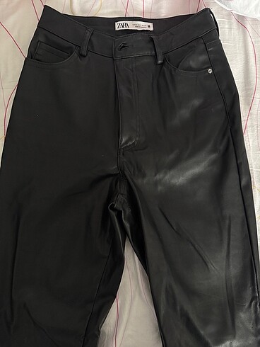 xs Beden siyah Renk Zara suni DERİ flare PANTOLON